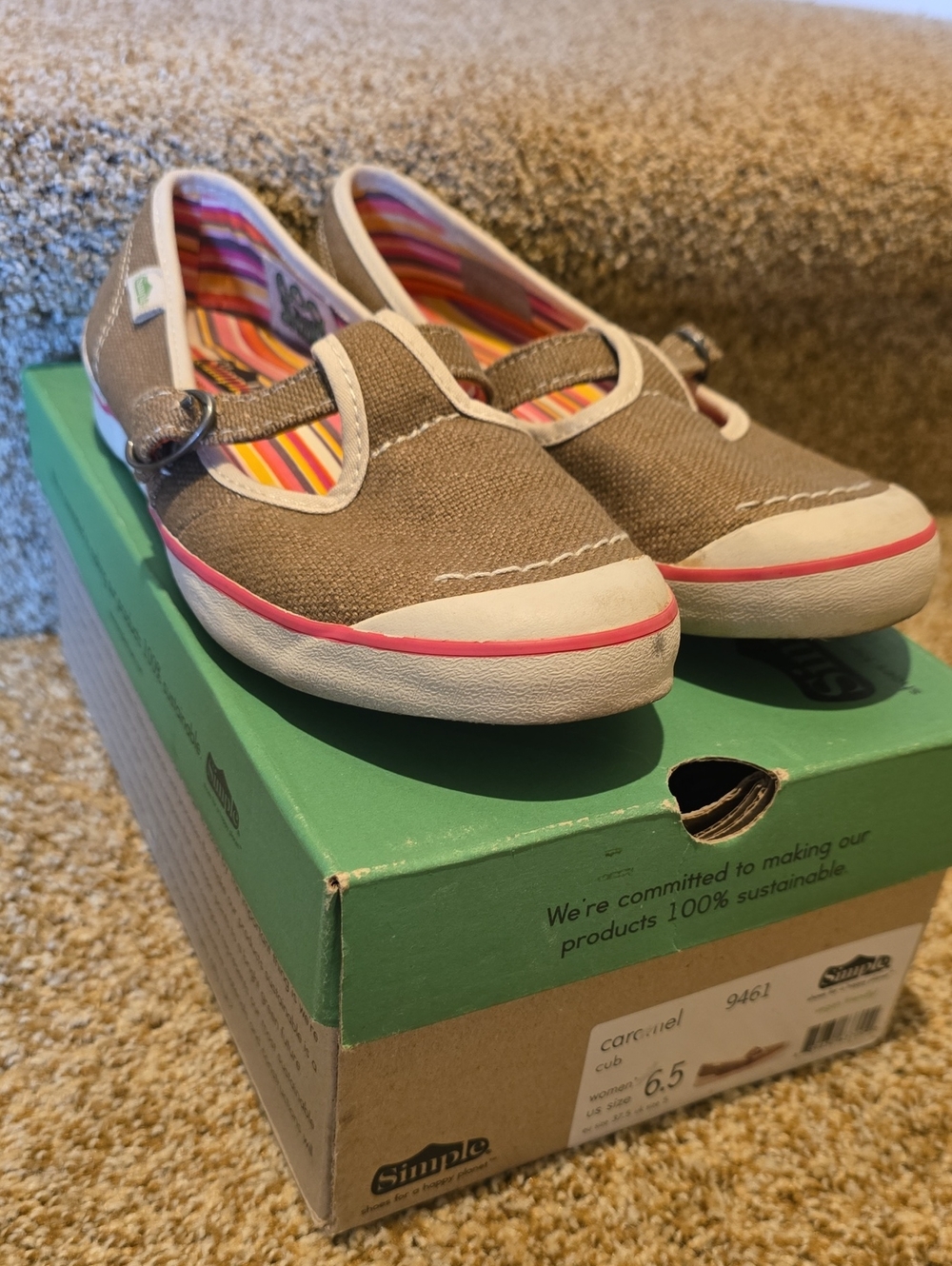 Simple 'Caramel Cub' Maryjane Sneakers 6.5. NWOT